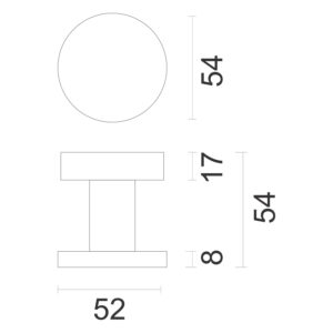 HDD Top Plat | Bouton de porte | Bronze mat – Image 5