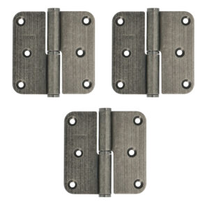 HDD Pro | Jeu de 3 paumelles | Vieil argent | 80 x 80 mm