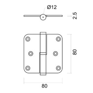 HDD Pro | Paumelle | Blanc structuré | 80 x 80 mm – Image 3