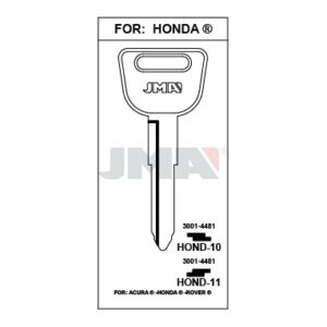 Ébauche de clé JMA HOND-11 – vue groupée
