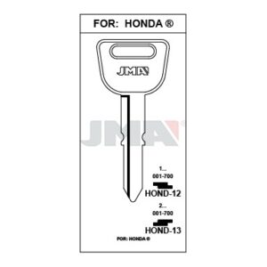 Ébauche de clé JMA HOND-13 – vue groupée