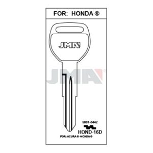 Ébauche de clé JMA HOND-16D – vue groupée