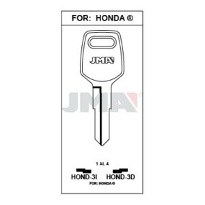 Ébauche de clé JMA HOND-3D – vue groupée