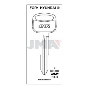 Ébauche de clé JMA HY-4 – vue groupée