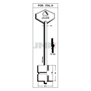 Ébauche de clé JMA IT-1G – vue groupée
