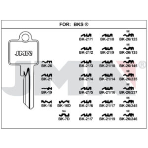 Ébauche de clé JMA BK-19 – vue groupée