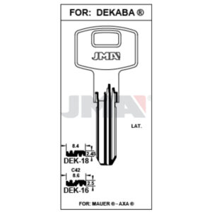 Ébauche de clé JMA DEK-18 – vue groupée
