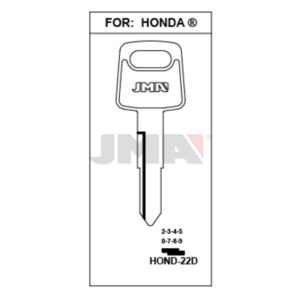 Ébauche de clé JMA HOND-22D – vue groupée