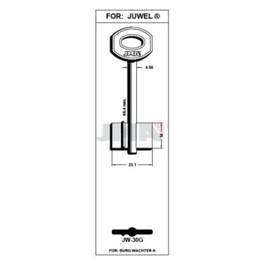 Ébauche de clé JMA JW-30G – vue groupée