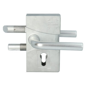 Jacot Des Combes JDC 103 serrure de portail en applique | Tube carré 30 à 50 mm | Argent