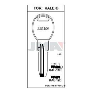 Ébauche de clé JMA KAE-11D – vue groupée