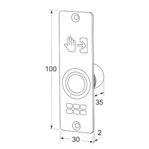 Maasland KCV80 | Bouton poussoir infrarouge | À encastrer étroit – Image 2