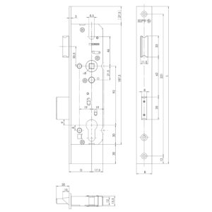 KFV 49N-PZW serrure à cylindre avec entraxe 92 mm – Image 2