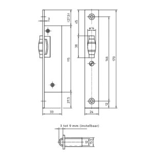 KFV 78 serrure à rouleau avec profondeur de coffre 30 mm – Image 2