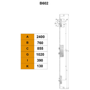 KFV AS 2750 serrure multipoints avec crochets et pênes demi-tour - À cylindre – Image 6