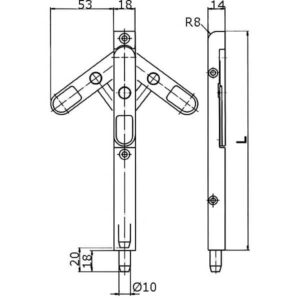 KFV 8030 | Verrou pour vantail semi-fixe à levier | 185 mm – Image 2