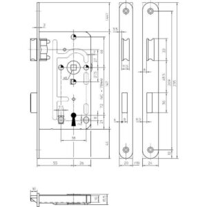 KFV 104 bec-de-cane à condamnation pour portes en bois - Têtière bouts ronds – Image 4