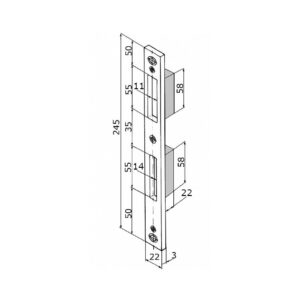 KFV gâche inox 8050-573VH pour portes en aluminium - Réglable – Image 3