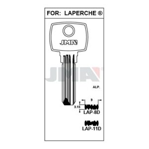 Ébauche de clé JMA LAP-8D – vue groupée