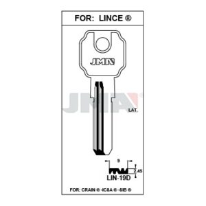 Ébauche de clé JMA LIN-19D – vue groupée