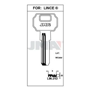 Ébauche de clé JMA LIN-21D – vue groupée