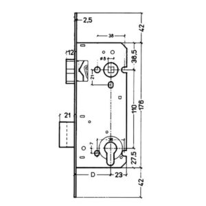 Litto A2658 serrure à cylindre pour portes en bois avec entraxe 110 – Image 2