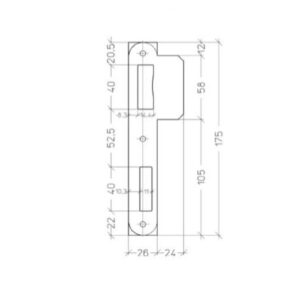 Litto PA052 gâche pour portes en bois - Pour serrures Litto série 53 – Image 4