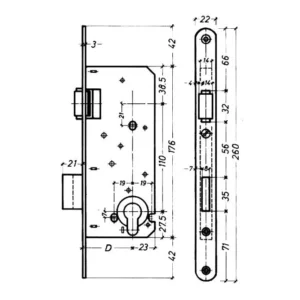 Litto A5658 serrure à rouleau à cylindre pour portes en bois – Image 3
