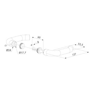 Locinox 3006D | Béquille double aluminium | Carré de 8 mm – Image 2