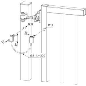 Locinox B-SAFE câble inox anti-chute | Pour portails jusqu'à 500 kg – Image 2