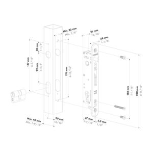 Locinox Fortylock serrure à larder | Axe 20 mm | Inox – Image 2