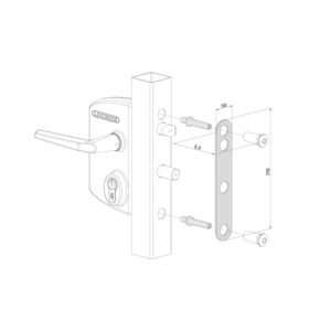 Locinox LOCK.GUIDE-4060 | Plaque de guidage en inox pour pênes traversants | Profils de 40 à 60 mm – Image 2