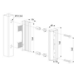 Locinox SAKL gâche réglable en acier inoxydable | Inox | Montage en applique – Image 3