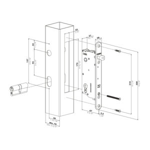 Locinox Seventylock-A serrure à larder | Axe 50 mm | Inox – Image 2
