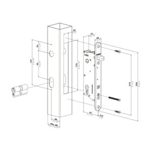 Locinox Sixtylock-A serrure à larder | Axe 40 mm | Inox – Image 2