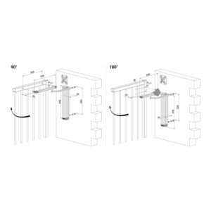 Locinox Verticlose-2-WALL ferme-portail hydraulique pour montage mural | 90° et 180° – Image 3