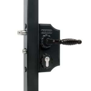 Locinox LAKY serrure ornementale style fer forgé | Noir | Pour profil carré de 40 à 50 mm