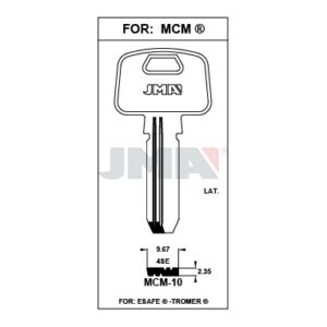 Ébauche de clé JMA MCM-10 – vue groupée