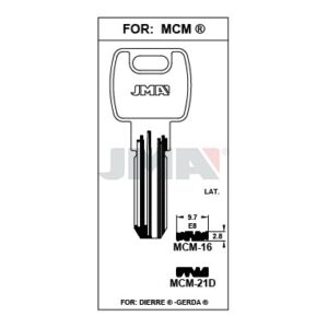 Ébauche de clé JMA MCM-21D – vue groupée