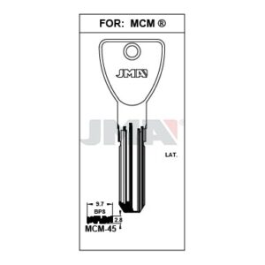 Ébauche de clé JMA MCM-45 – vue groupée