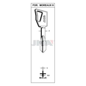 Ébauche de clé JMA MOR-2X – vue groupée