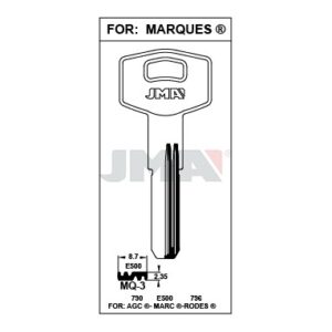 Ébauche de clé JMA MQ-3 – vue groupée