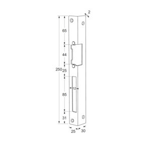 Maasland 12LP | Têtière inox pour gâche électrique | Équerre – Image 3