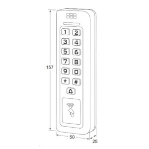Maasland CS400 | Clavier à code Flexess Aqua avec lecteur de badge | 12-24 V DC | En ligne – Image 2