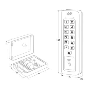 Maasland CS500 Flexess Aqua | Clavier à code avec lecteur de badge Mifare intégré – Image 2