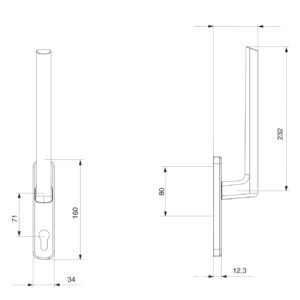 Maco HS12 | Poignée extérieure pour porte levante-coulissante | Trou de cylindre – Image 4