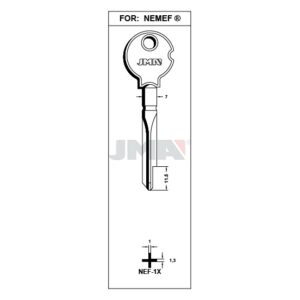 Ébauche de clé JMA NEF-1X – vue groupée