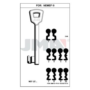Ébauche de clé JMA NEF-2Z10 – vue groupée