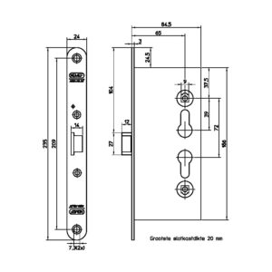 Nemef 1901/17 serrure anti-panique pour portes industrielles avec noix divisée | Fonction B – Image 4