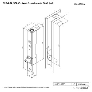 OLDA 31 HZA-C | Verrou automatique pour porte à 2 vantaux | Type 1 – Image 2